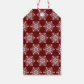 Red White Modern Snowflake Christmas Pattern Geschenkanhänger (Rückseite)