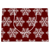 Red White Modern Snowflake Christmas Pattern  Große Geschenktüte (Vorderseite)