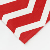 Red White Monogram Name Keepake Zickzack Fleecedecke (Ecke)