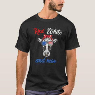 Red White & Moo 4. Juli Apparel Usa Patriotic T-Shirt