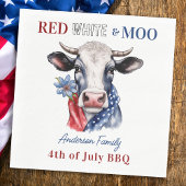 Red White Moo 4. Juli Patriotische Kuh Serviette