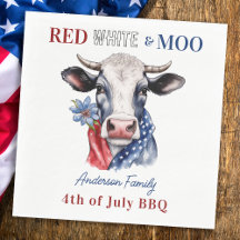 Red White Moo 4. Juli Patriotische Kuh