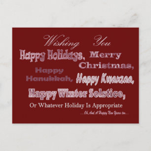 Red White Multi Holiday Feiertagspostkarte