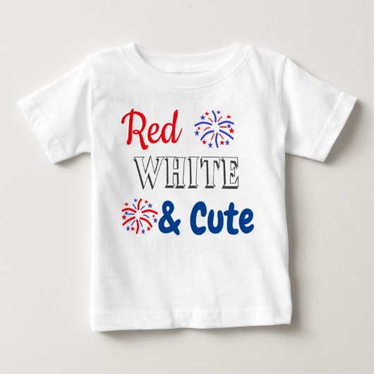 Red White & Niedlich 4. Juli Baby T-shirt (Vorderseite)