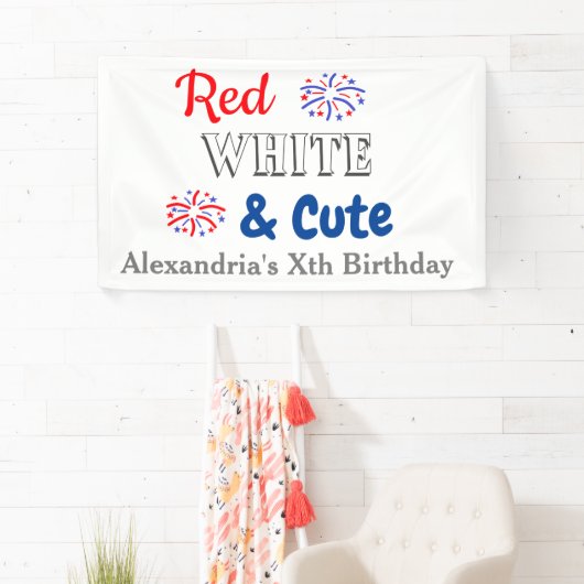Red White & Niedlich 4. Juli Banner (Insitu)