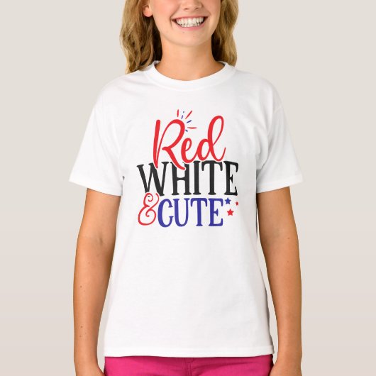 Red White Niedlich 4. Juli T - Shirt für Kinder (Vorderseite)
