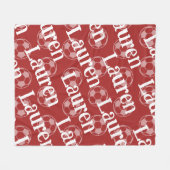 Red & White Novelle Soccer Fleece Blanket (Vorderseite (Horizontal))