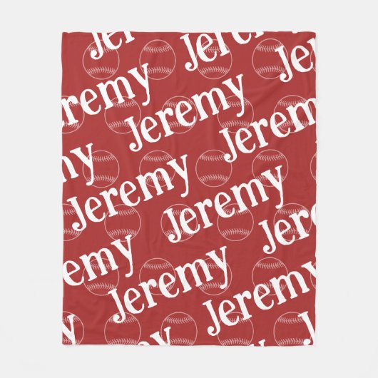 Red & White Novelty Baseball Fleece Blanket (Vorderseite)