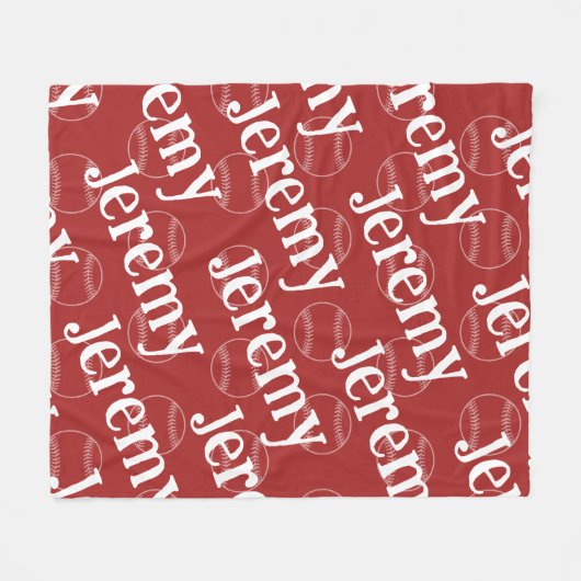 Red & White Novelty Baseball Fleece Blanket (Vorderseite (Horizontal))