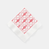 Red & White Nutcracker Serviette (Ecke)