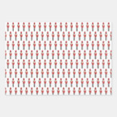 Red White Nutcracker und Candy Cane Weihnachten Geschenkpapier Set (Vorderseite)