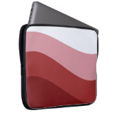 Red White Ombre Wave Muster Laptopschutzhülle (Vorne Rechts)
