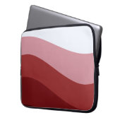 Red White Ombre Wave Muster Laptopschutzhülle (Vorderseite Links)
