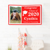 Red White One Foto Class 2024 Abschluss Banner (Insitu)