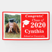 Red White One Foto Class 2024 Abschluss Banner (Horizontal)