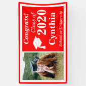 Red White One Foto Class 2024 Abschluss Banner (Vertikal)