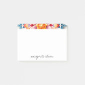Red White Orange Florals Design Post-it Klebezettel (Vorderseite)