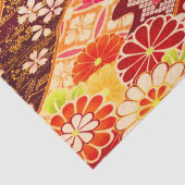 Red White Orange Japanisch Kimono Floral Decoupage Seidenpapier (Detail)
