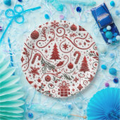 Red White Paper Plate Pappteller (Party)