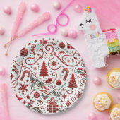 Red White Paper Plate Pappteller (Party)