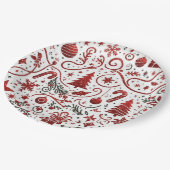 Red White Paper Plate Pappteller (Schrägansicht)