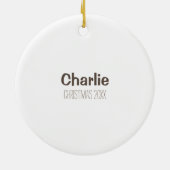 Red White Papillon Herz Personalisiert Keramik Ornament (Hinten)