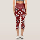 Red White Pattern High Waisted Capris (Rückseite)
