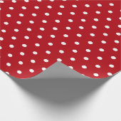 Red White Pattern Polka Dot Geschenkpapier (Ecke)