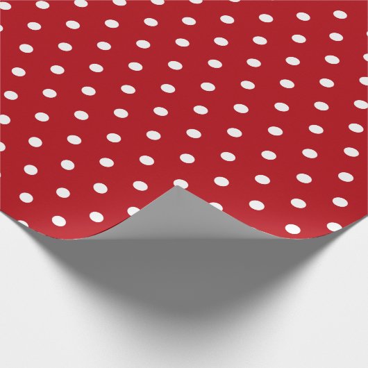 Red White Pattern Polka Dot Geschenkpapier (Ecke)