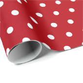 Red White Pattern Polka Dot Geschenkpapier (Rolleneckpunkt)