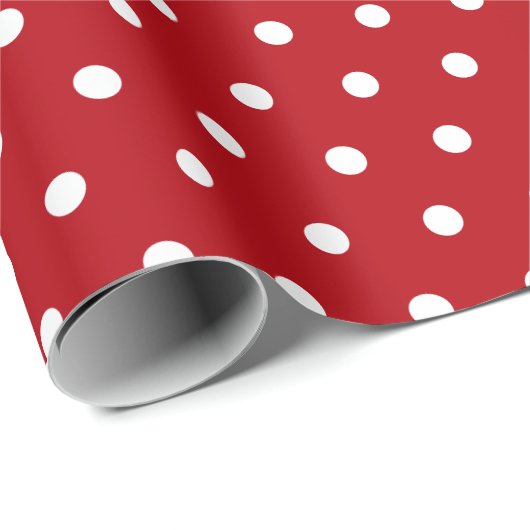 Red White Pattern Polka Dot Geschenkpapier (Rolleneckpunkt)