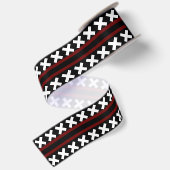 Red White Pattern Satinband (Rückseite)