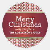 Red White Pattern Weihnachtsgeschenk Aufkleber (Vorderseite)