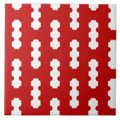 Red White Pattern XXI Keramik Tile Fliese (Vorderseite)