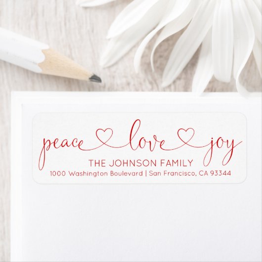 Red White Peace Liebe Freuen Weihnachten (Insitu)