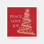 Red White Peace Liebe Joliday Napkins Serviette (Vorderseite)