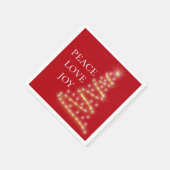Red White Peace Liebe Joliday Napkins Serviette (Ecke)