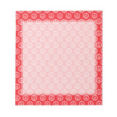Red White Peace Signs Notizblock (Vorderseite)