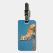 Red & White Pembroke Welsh Corgi Puppy Dog Gepäckanhänger (Vorderseite vertikal)