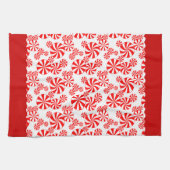 Red White Peppemint Holiday Pattern Küchentuch (Horizontal)