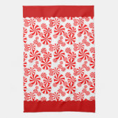 Red White Peppemint Holiday Pattern Küchentuch (Vertikal)
