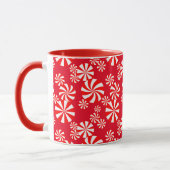Red White Peppermint auf Red Candy Pattern Tasse (Links)