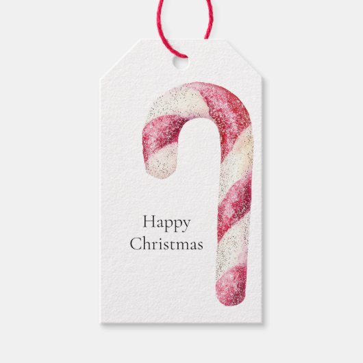 Red White Peppermint Candy Canes Geschenkanhänger (Vorderseite)