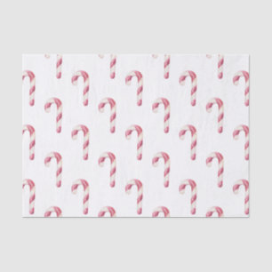 Red White Peppermint Candy Canes Seidenpapier