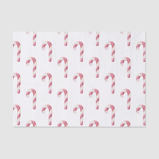 Red White Peppermint Candy Canes Seidenpapier (Vorderseite)