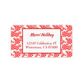Red White Peppermint Candy Editable Adresse Adressaufkleber (Vorne)