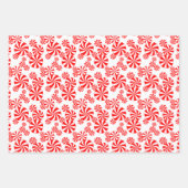 Red White Peppermint Candy Holdiay Muster Geschenkpapier Set (Vorderseite 3)