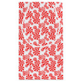 Red White Peppermint Candy Holdiay Muster Kleine Geschenktüte (Rückseite)