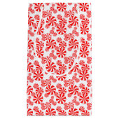 Red White Peppermint Candy Holdiay Muster Kleine Geschenktüte (Vorderseite)