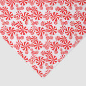 Red White Peppermint Candy Holdiay Muster Seidenpapier (Detail)